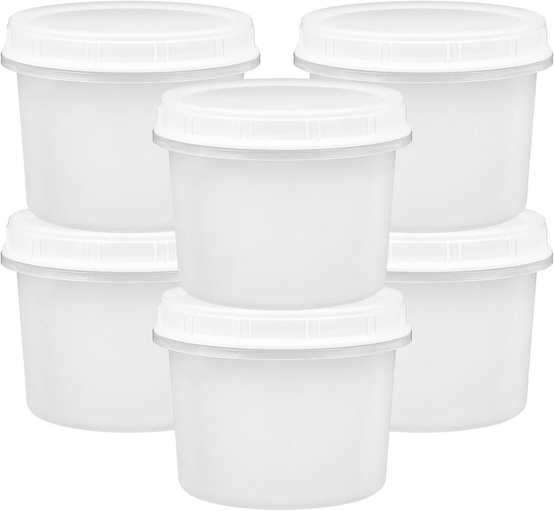 TUZAZO 12 Oz Food Storage Containers with Screw Lids, 6-Count Reusable Small Plastic Soup Containers for Portion and Meal Prep | Microwave-, Freezer-, Dishwasher-Safe | BPA Free