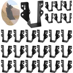 24 Pcs 2x4 Joist Hanger, Black Powder-Coated for Rafter Hurricane Ties Joist Hangers, Tie Brackets for Floor Deck and Ceiling Trusses