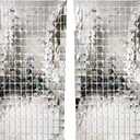 2 x XtraLarge, Silver Backdrop for Parties - 6.6x3.3 Feet, Pack of 2 | Disco Theme Backdrop for Graduation Decorations 2026 and Silver Prom Decorations 2026 | Retro Bachelorette Party, 70s Theme Decor, 40"W x 81.6"L
