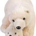 Wild Republic Mom & Baby Polar Bear Plush, Stuffed Animal, Plush Toy, Gifts for Kids, 14"