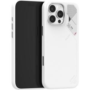 Aulumu A16 Vegan Leather Cooling iPhone 16 Pro Max Case | Updated Camera Control | with Cooling Fins | Luxury Comfort | Compatible with MagSafe | Complete Wrap-Around - Touch White