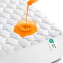 Utopia Bedding Waterproof Mattress Protector, Queen Mattress Pad, Noiseless Quilted Fitted Cover with Deep Pocket Stretches up to 16 Inches (White)
