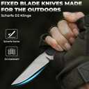 Fixed Blade Knife with Black G10 Handle and Kydex Sheath, 3.46" D2 Steel Full Tang Outdoor Tactical Hunting Knife for Camping, and EDC