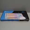 Gaming Keyboard and Mouse Combo, K1 RGB LED Backlit Keyboard with 104 Keys Computer PC Gaming Keyboard for PC/Laptop (Pink)