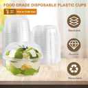Disposable Food Containers With Lids And Spoons 50 Pack 12 oz Mini Parfait Dessert Cups Take Out Meal Prep Salad Bowls For Lunch, Plastic Ice Cream Bowls Pet, Acai Bowl, To-Go Party Containers(12oz)
