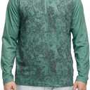 M MAELREG Quarter Zip Pullover Men Moisture Wicking Lightweight Sports Print Mock Neck Golf 1/4 Zip Pullover Mens Sweatshirt (Green, L)