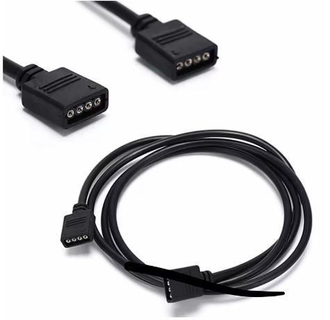 4 PIN RGB led connector Extension Cable cord Wire+4pin LED connectors Wire, 2 Pack