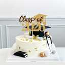 Class of 2026 Cake Topper, Congrats Grad/You Did It, Congratulations High School College Graduation Party Decorations, Gold and Brown Glitter