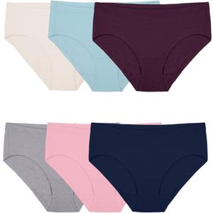 Fruit of the Loom womens Cotton Blend Bikini Underwear (7, Hipster - Modal - 6 Pack