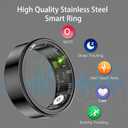 Govllfoz Smart Ring Health Tracker, Fitness Sleep and Heart Rate Monitor Smart Ring, Waterproof Bluetooth Fitness Tracker Ring IPX68 Waterproof (Black, 12)