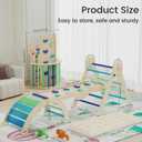 ElegantCrafts Pikler Triangle Set with Cushion, Montessori Climbing Set, Indoor Climb Toys, Indoor Playground Jungle Gyms, 9 Combinations Climbing Toy Set for Toddler, Baby, Kids 1-4