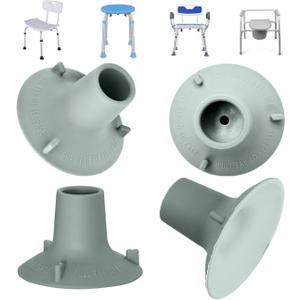 Shower Chair Replacement Feet 4-Pack: 28.6cm Non-Slip Suction Cup Rubber Pads for Bath Seat Stability & Bathroom Safety, Universal Fit for Transfer Benches & Toilet Handrails(Grey, 1-1/8 I.D)