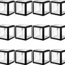 Thyle 12 Pcs Transparent Balloon Boxes Clear Balloon Boxes with 99 Letters for Baby Shower Gender Reveal Grad Birthday Party Bridal Wedding Anniversary Backdrop Decoration (Black)