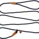 6ft Cotton Slip Lead Dog Leash for Small Dogs, 1/4" Lightweight Braided Puppy Training Leash, Super Soft Pet Leashes for S, Xs Breeds Black