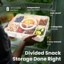 Dishwasher Safe Snackle Box Container 8 Compartments - Divided Serving Tray with Lid and Handle - Portable Snack Box BPA Free - Premium PCTG Plastic Snack Tray