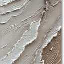 NANKAI Art 48x24 Inches white thick texture Abstract Oil painting Hand-painted Ocean Landscape Oil painting Home wall decorative art oil painting