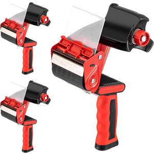 Hicarer 3 Pcs 3 Inch Packing Tape Gun Heavy Duty Tape Dispenser Non Slip Silicone Handle Portable for Shipping, Moving, Carton and Box Sealing