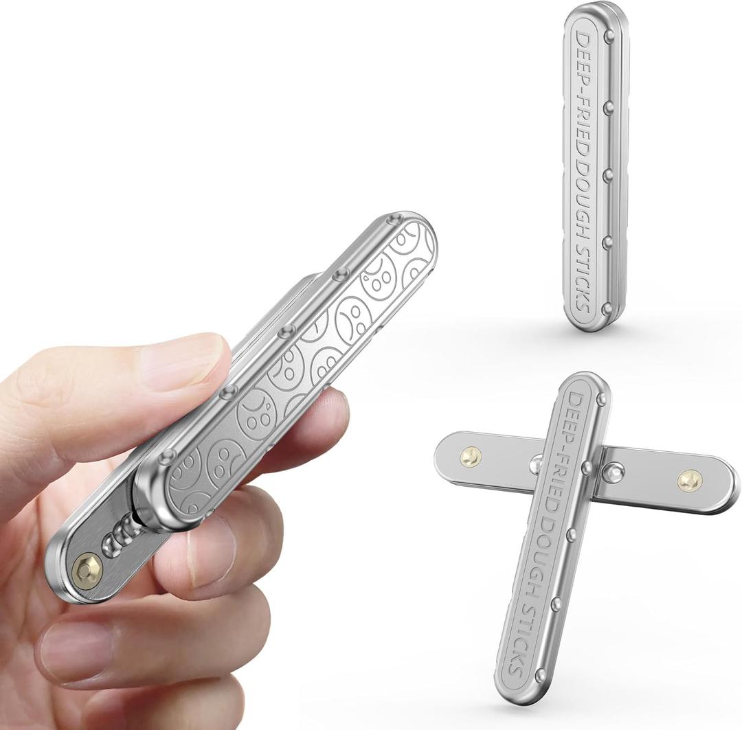 EDC Fidget Slider Metal Fidget Toys Adults for Anxiety and Stress Relief ADHD and Autism Magnetic Cool Office Gadgets Clicker Toys(Silver)