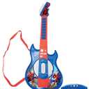 Lexibook, Spider-Man, Light-Up Electronic Guitar with Microphone, Glasses with Microphone, melodies, 2 Game Modes, MP3 Input, Blue/red, K260SP