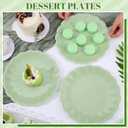 NatNarr 30 Pcs Sage Green Paper Plates 9.5 In Green Plates Disposable Heavy Duty Scalloped Party Plate with Shell Edge for Wedding Birthday Bridal Shower Baby Shower