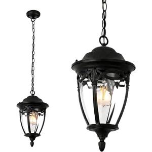 Outdoor Chandelier for Porch, Large Outdoor Pendant Lights Lantern Chandelier, Farmhouse Vintage Hanging Porch Ceiling Light Fixture for Entrance, Patio, Gazebo