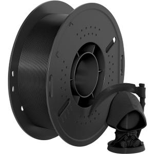 PETG 3D Printer Filament, 1.75mm, 1082FT, 1kg Spool (2.2lbs), +/-0.02mm Accuracy - Impact-Resistant, Vacuum Packed, Perfect Printing Results, Black, Compatible with Most 3D Printers
