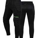 KELME Soccer Goalkeeper Pants Pro with Protection Pads – Padded Soccer Goalie Pants – Kids, Youth and Adults Sizes (Black/Yellow, Small)