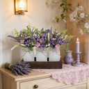 3 Pack Lavender Mason Jar Table Centerpiece Tiered Tray Decor with Wood Tray Artificial Floral and Plants Purple Pink Daisy Flower for Rustic Farmhouse Home Kitchen Bathroom Decor