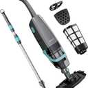 PoolMr Cordless Handheld Pool Vacuum, Rechargeable Pool Cleaner with 18.5 Gal/Min Suction, 60 Min Runtime, Dual-Phase Cleaning System, Ideal for Above Ground Pools, Spas, Hot Tubs, Black
