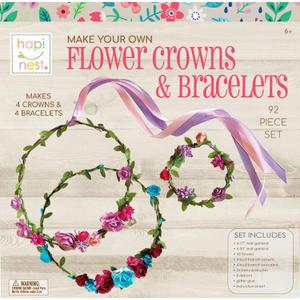 Hapinest Make Your Own Flower Crown Kit & Bracelet Craft Kit for Girls Ages 6 Years and Up