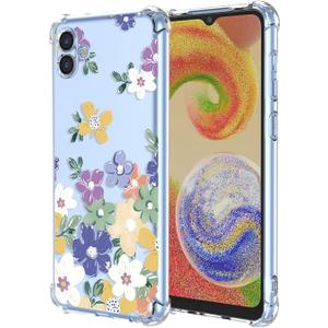 Case for Samsung A04E Floral Transparent Soft TPU Phone Case Air Cushion Shockproof Bumper Protective Phone Cover for Samsung Galaxy A04E,Diverse Flower