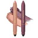 Shadow Liner 2-In-1 Eyeliner & Eyeshadow,Shadow Liner Duo,Plum Eyeshadow Stick,Waterproof,Long-Lasting & Smudge-Proof Wear,Smooth,Easy To Color (Champagne Gold+Purple)