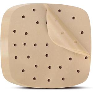 Air Fryer Parchment Paper Liners: 200PCS 8.5 inch Square Perforated parchment paper for Air Fryer, Premium Bamboo Steamer Liner for Air Fryers Baking Cooking Oven 