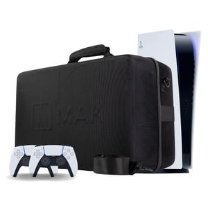 MAK PS5 Carrying Case - Playstation 5 Case, PS5 Travel Bag with Hard Shell, Protective Carrier for Console, Controller, Headset, & Accessories, Durable, Waterproof and Shockproof (Black and grey)
