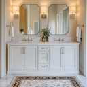 ANDY STAR Chrome Bathroom Mirror, 24x36 Inch Polished Chrome Rectangle Mirror, Scalloped Bathroom Mirror with Stainless Steel Metal Frame, Thin Frame Deep 1’’