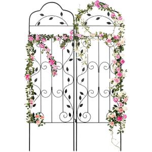 hogardeck Metal 60 * 18in Garden Trellis 2-Packs for Climbing Plants Flowers Vegetables Planting Arched Outdoor Decoration for Courtyards Lawns Gardens