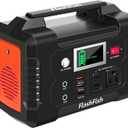 200W Portable Power Station, FlashFish 40800mAh Solar Generator With 110V AC Outlet/2 DC Ports/3 USB Ports, Backup Battery Pack Power Supply for CPAP Outdoor Advanture Load Trip Camping Emergency.