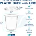 Homestockplus 100 Pack 12 oz BPA-Free Clear Plastic Cups with Sip Lids - Leak-Proof Round Bottom Disposable Iced Coffee Cups for Kids, To-Go Drinks, Smoothies, Juice & Small Portion Cold Beverages (EXP 12/31/36)