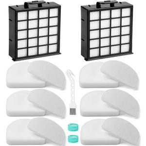 AZ4002 AZ4000 AZ4002W HEPA Filter Replacement Compatible with Shark POWERDETECT Upright Vacuum Cleaner and Shark Powered Lift-Away Heavy Duty Vacuum Suction, 6 Foam, 6 Felt, 2 HEPA, 2 Odor Cartridge