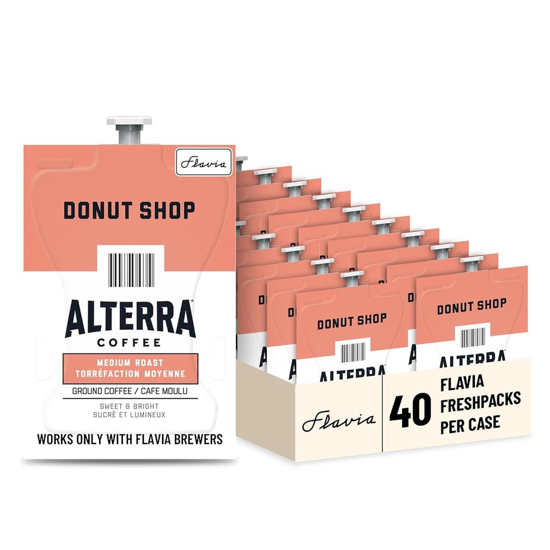 Flavia Alterra Donut Shop Coffee Freshpacks for Flavia Brewers, Medium Roast (Case of 40)
