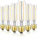 T10 Led Bulb,Dimmable Led Tubular Bulbs 4W,Equivalent to 40 Watt Incandescent Light Bulbs,400LM, Soft White 3000K,Clear Glass, E26 Base Lamp Bulb, for Cabinet Display Cabinet etc,6 Pack.