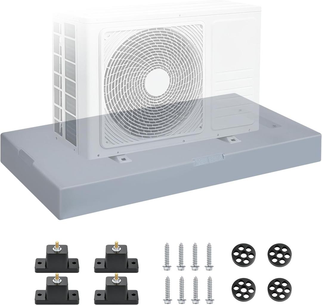 Mini Split Pad AC Condenser Pad,18Wx38Lx3 H Mini Split Base for Ductless AC
Anti-Vibration,Noise-Reduce Outdoor Equipment Ground Pad Base for Mini Split/HVAC AC Unit/Generator/Heat Pump,Max Load 1000lb