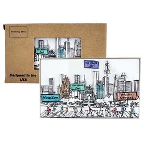 Beary Blu Cities Around The World Artwork Fridge Magnet Series - Designed in The USA - Collectible Souvenir & Gift (Houston)