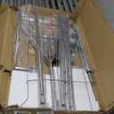 Heavy Duty Clothes Rack for Hanging Clothes, Double Rods Clothing Rack with Lockable Wheels, Rolling Garment Racks with Shelf, Easy to Assemble, Silver