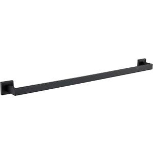 LANC 28-Inch Black Towel Bar for Bathroom Wall Mounted, Heavy Duty Towel Hanger Square Towel Rack SUS304 Stainless Steel Towel Rail Towel Rod Kitchen Lavatory Hand Towel Holder, A8804MB-7P1