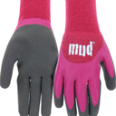 MUD Grip Women's Bamboo Double Dipped Latex Work Gloves, Water Resistant, UV Protection, Durable Grip, Abrasion Resistant, Pink, Medium/Large, (MD32001W-WML)