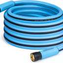 Garden Hose 5/8" x 50FT, 3/4" Solid Brass Fittings Heavy Duty Water Hose Non-Kinking Lawn & Garden Watering Equipment