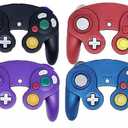 Poulep 4 Pack Gamecube Controller, Classic Wired Controller for Wii Nintendo Gamecube (black red blue purple)