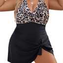 Blooming Jelly Women Plus Size Swim Dress Swimsuit One Piece Tummy Control Bathing Suit Swimsuit 2026 3XL, Leopard