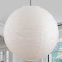 Large Paper Lantern Lamp Shade, 23.6in White Round Lampshade Only